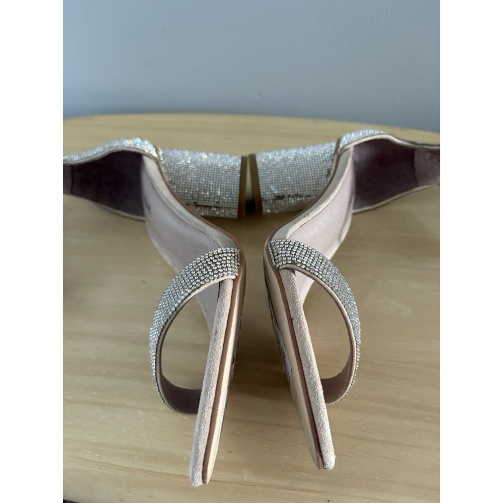 Jeffrey Campbell Laura Crystal Embellished Ankle Strap Silver 8 Prom Wedding - Picture 5 of 12